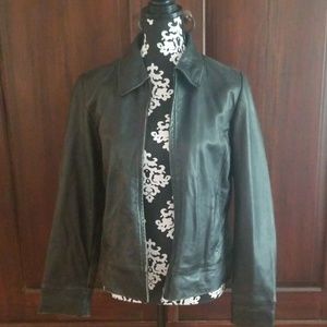 Gap black leather jacket